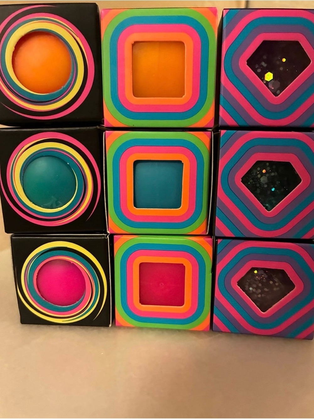 Needoh Cool Cube, Twirl & Groovy Jewel 100% Authentic set of 9